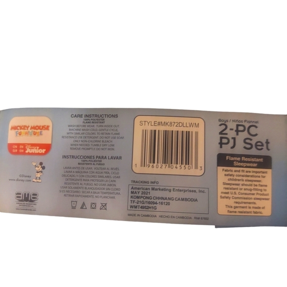 -DISNEYS MICKEY MOUSE CLUBHOUSE 2 PIECE PJ SET- STILL NEW IN CARDSTOCK - Picture 4 of 4